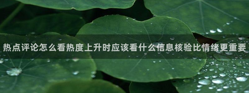 黑料网络热点：热点评论怎么看热度上升时应该看什么信息核验比情绪更重要
